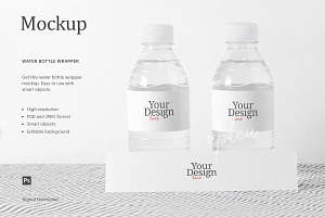 Bottle Wrapper And Tent Card Mockup