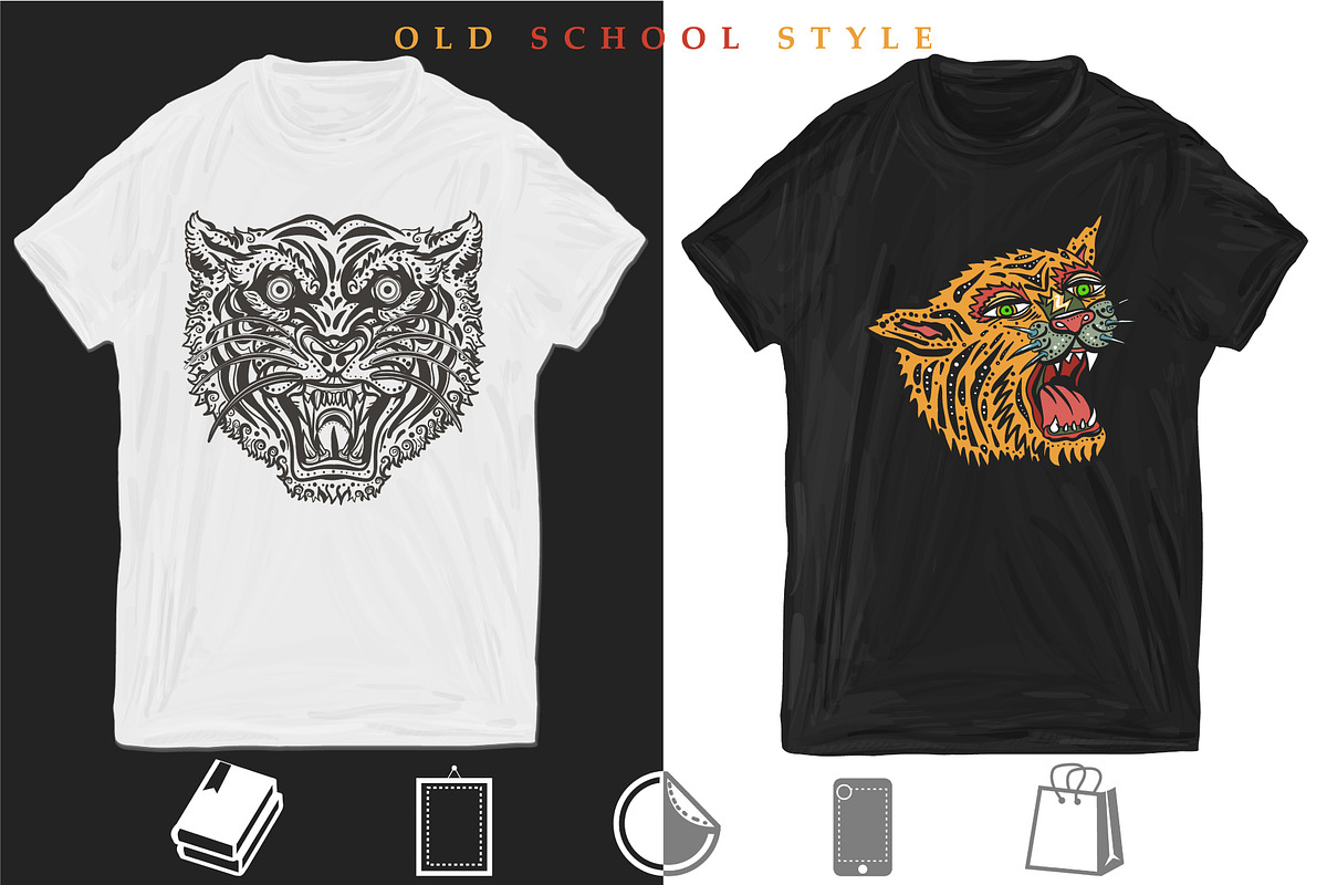 Tigers old school tattoo, an Animal Illustration by intueri (Photo 7 of 7)