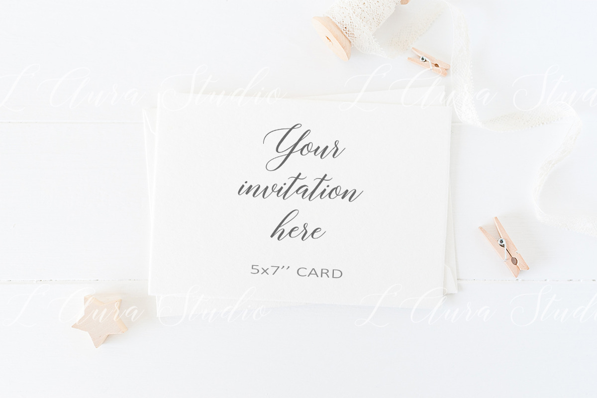 Wedding invitation mockup - psd, a Print Template by L'Aura Studio
