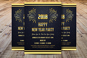 Happy New Year 2018 Invitations, a Card Template by Madhabi Studio (Thumbnail 1 of 5)