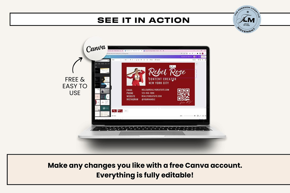 Business Card - Rebel Red, a Business Card Template by Freedom Business Shop (Photo 3 of 6)