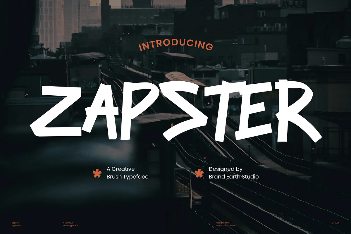 Zapster - Bold Urban Brush Font, a Handwritten Font by Brand Earth (Photo 1 of 7)