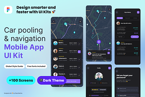 Car Pooling & Navigation App UI Kit