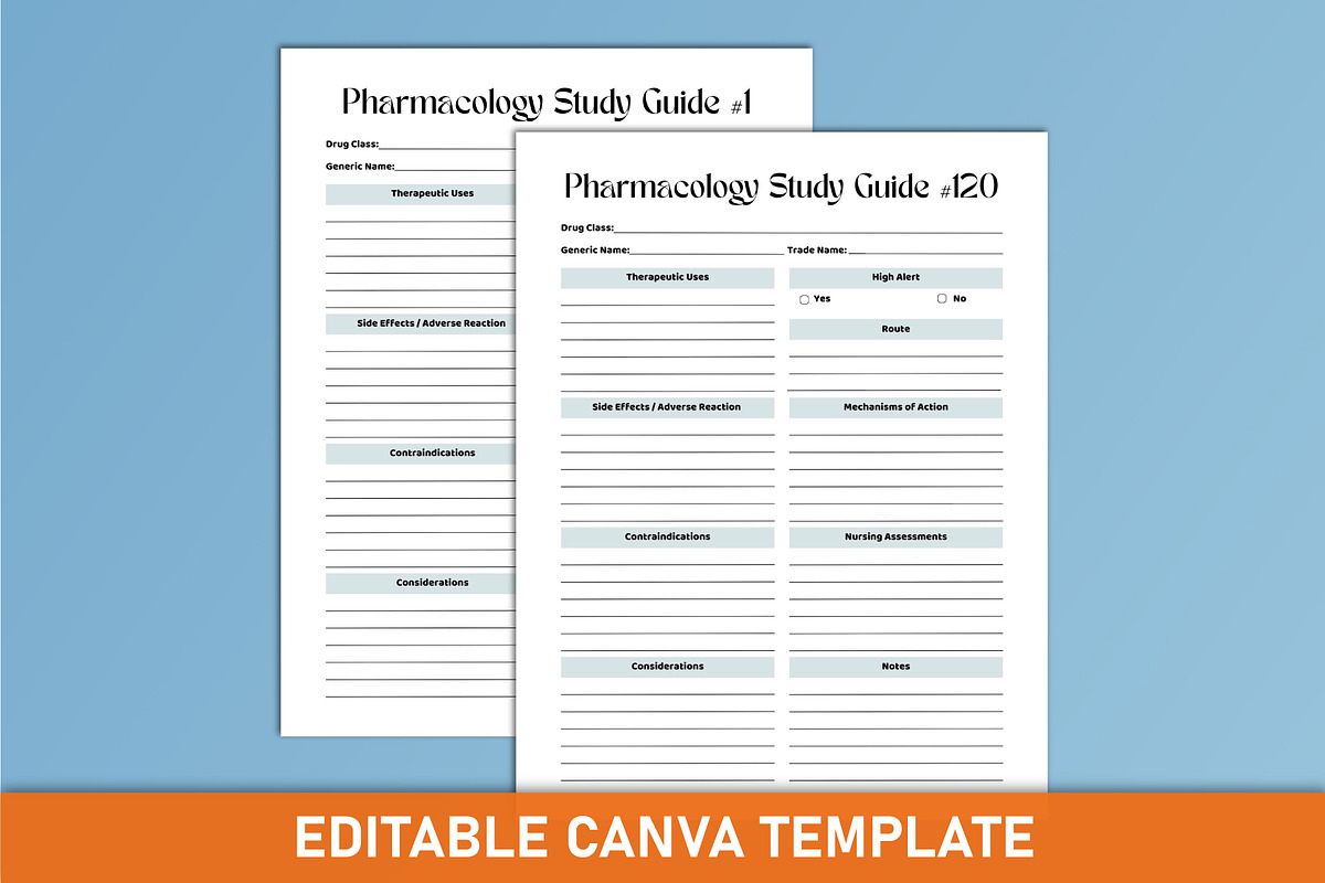 Nursing Pharmacology Notebook Canva, a Stationery Template by Mustafiz (Photo 3 of 4)