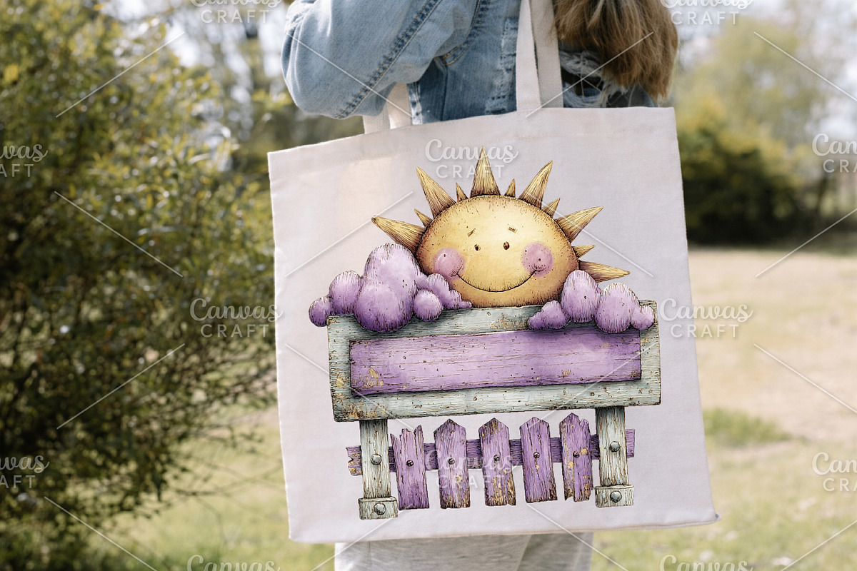 Whimsical Summer Wooden Sing Clipart, an Illustration by Canvas Craft (Photo 7 of 7)