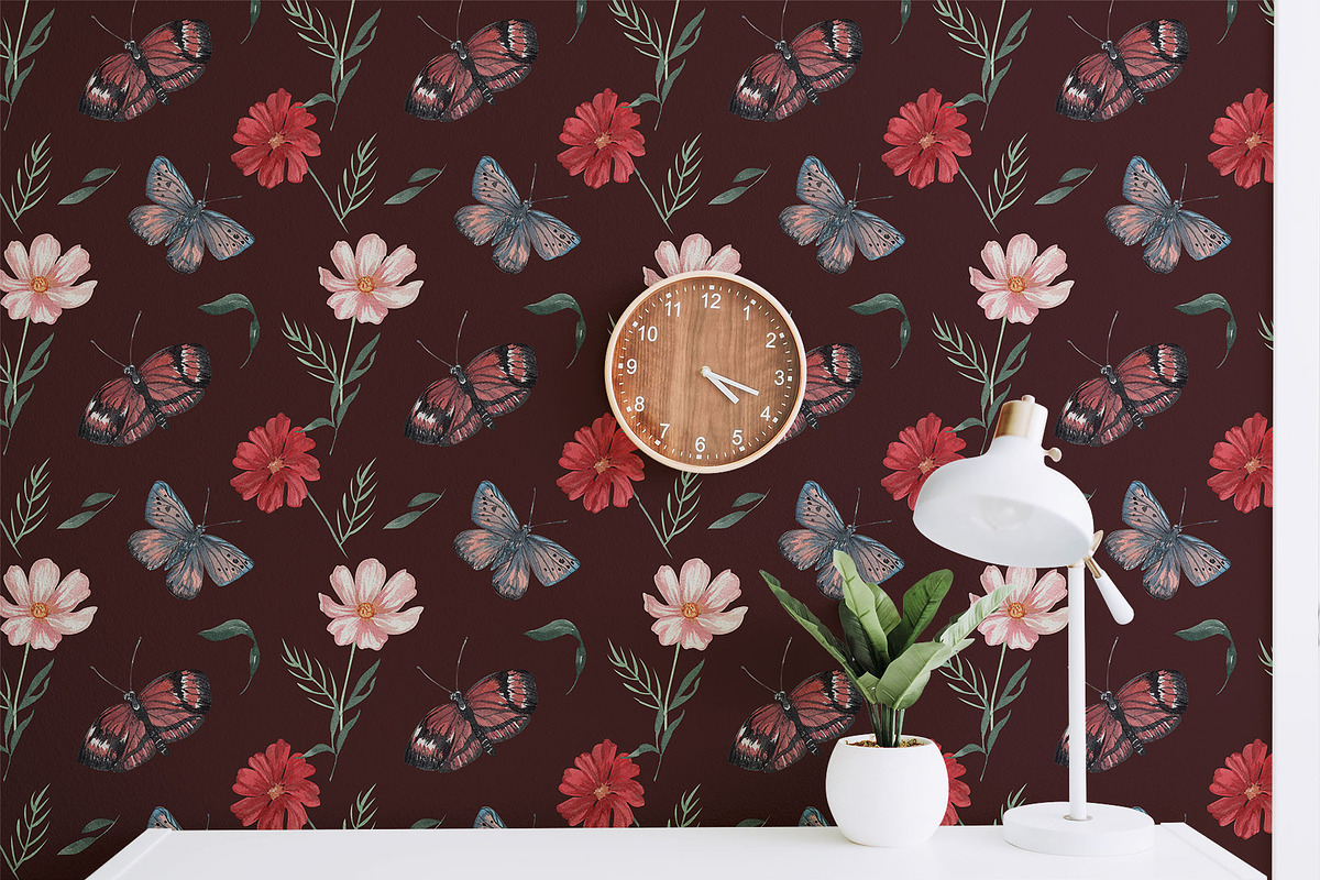Vintage Butterflies & Cosmos Flowers, an Illustration by Catch the Dream Art (Photo 10 of 12)