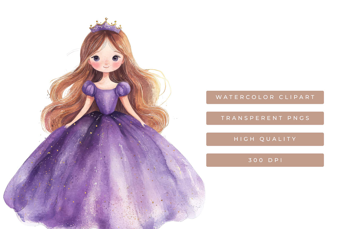 Watercolor Lavender Legends Clipart, an Illustration by SparkyDesignsUS (Photo 7 of 9)