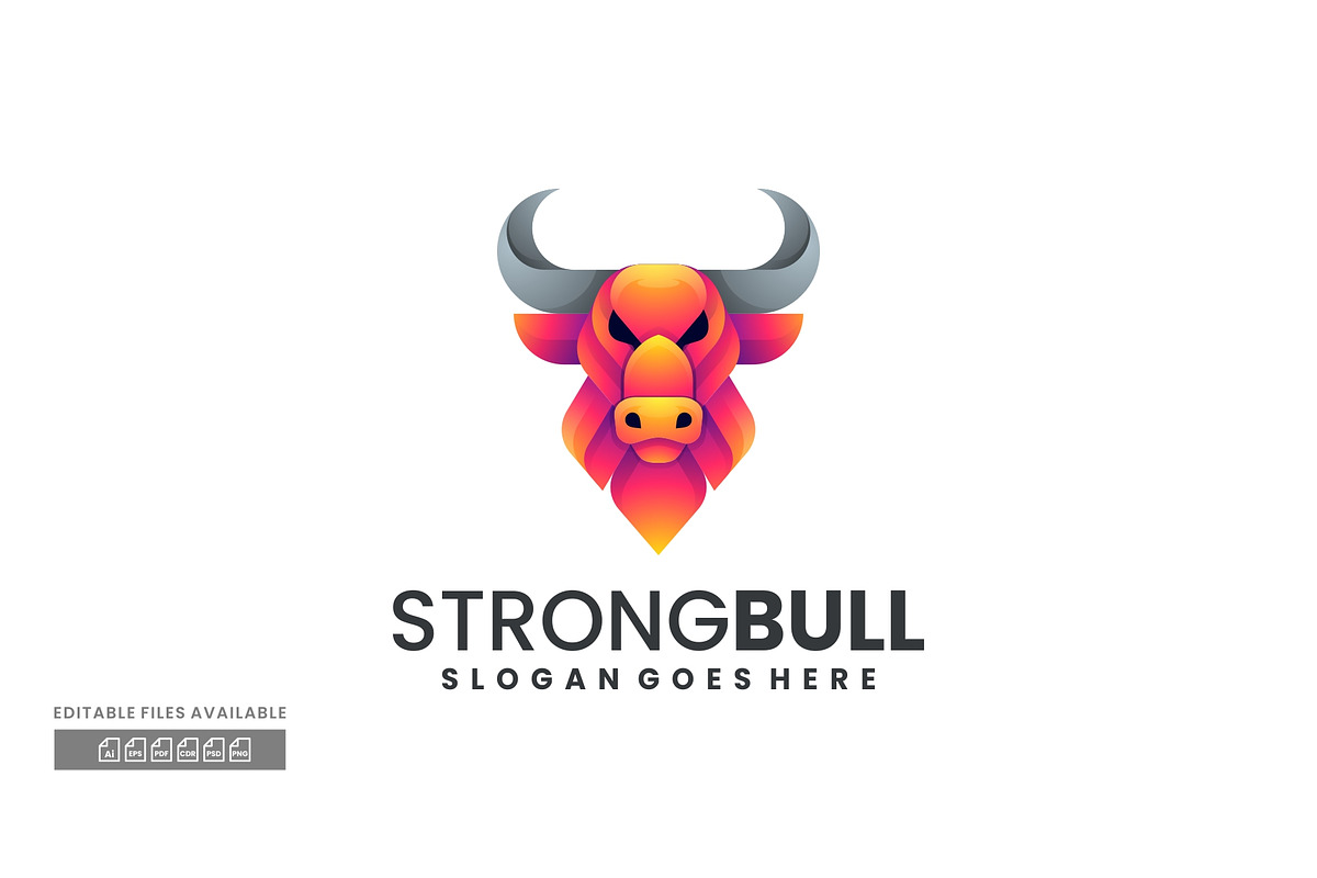 Strong Bull Gradient Colorful Logo, a Branding & Logo Template by ivan_artnivora