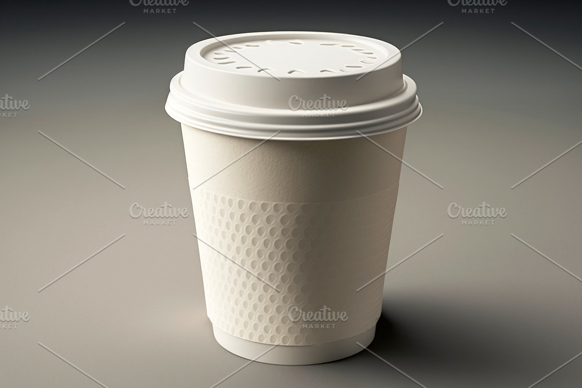 Disposable paper with lid Cup for hot coffee or tea. Ilustratio, an Object Illustration by SZ IMAGE