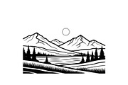 50 Mountain Landscape Silhouette Bun, an Illustration by Designer_Momina (Thumbnail 17 of 51)