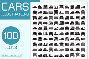 Car and Transportation Icons Set, an Outline Icon by Designfour