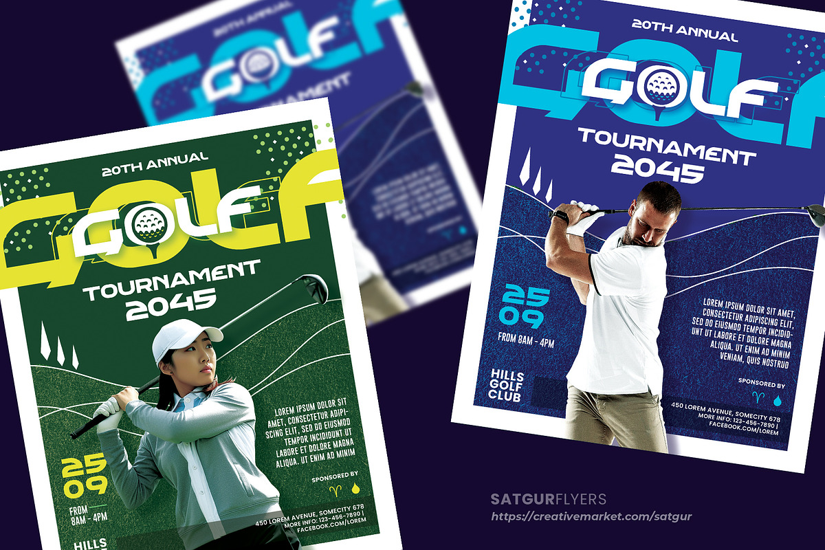 Golf Tournament Flyer Template - PSD, a Flyer Template by Satgur Graphic Design (Photo 2 of 9)