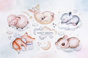 Sweet dreams watercolor collection, an Animal Illustration by Peace ART (Thumbnail 2 of 17)