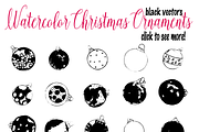 Watercolor Christmas Ornaments, an Illustration by Sinziana Romanescu (Thumbnail 4 of 4)
