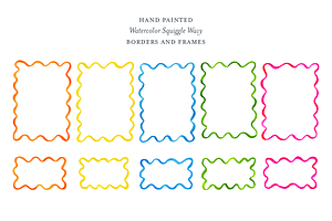 Bright Colorful Squiggle Wavy Frames