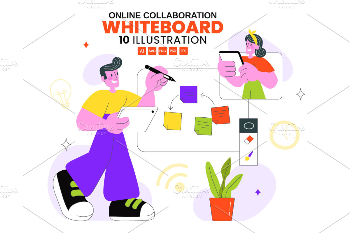 10 Online Whiteboard Tools, a Work Illustration by denayunebgt (Photo 1 of 4)