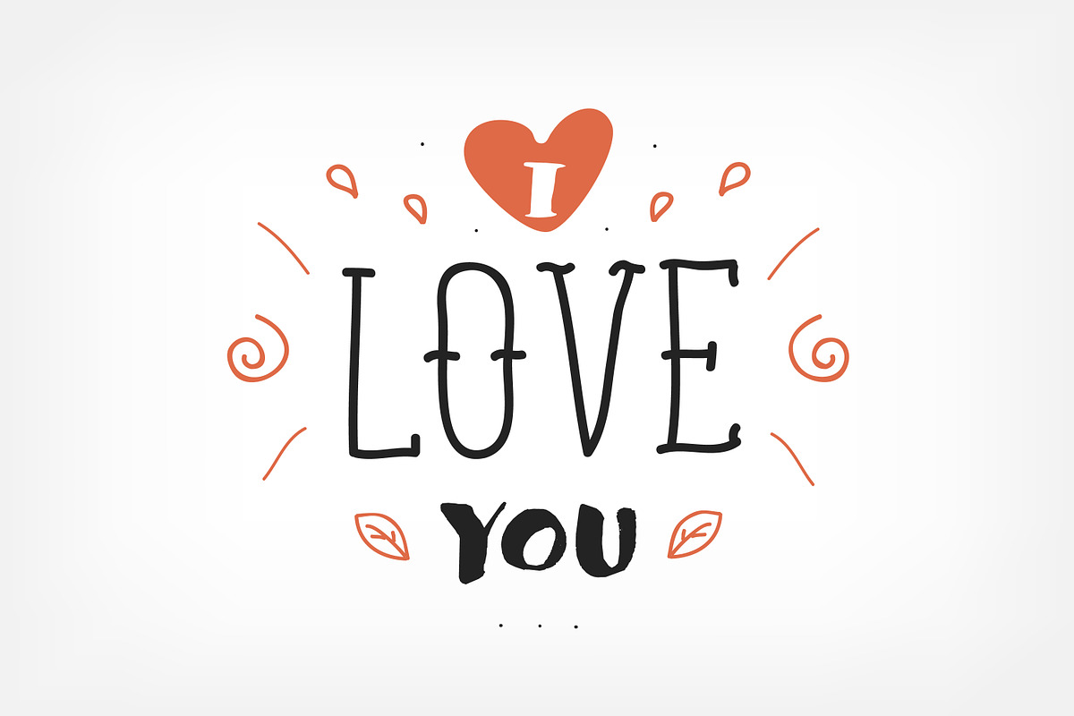 I love you lettering set, a Decorative Illustration by Good Studio (Photo 3 of 6)