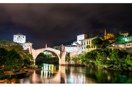 The old bridge in mostar bosnia and containing mostar, herzegovina, and bosnia, an Architecture Photo by Leonid Andronov