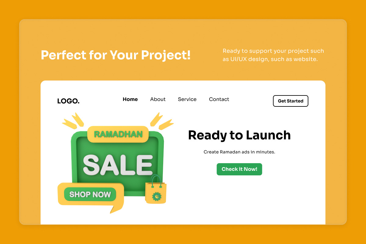 Ramadan E-Commerce 3D Campaign Icons, a Work Illustration by twinstd (Photo 5 of 6)