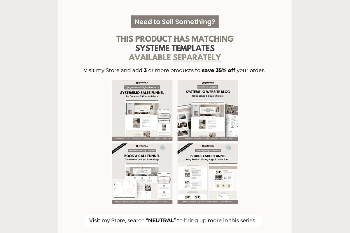 Systeme.io Neutral Sands Link in Bio, a Landing Page Template by Hayley's Digital Hub (Photo 10 of 10)