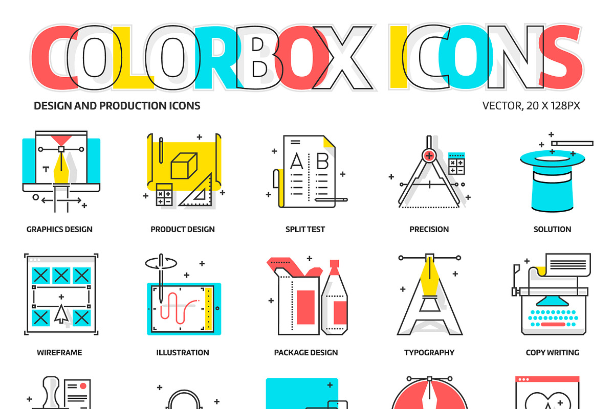 Color box icons bundle, an Icon by Howcolour