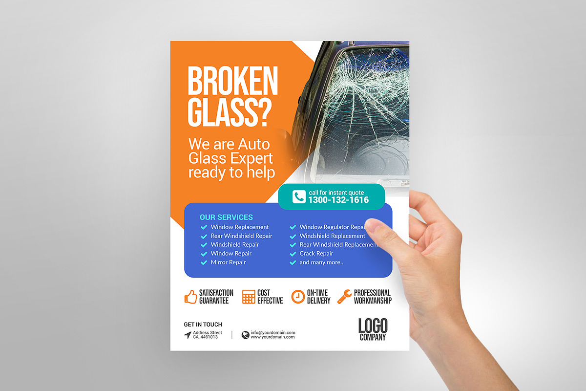 Auto Glass Services Template, a Flyer Template by antyalias store (Photo 2 of 4)