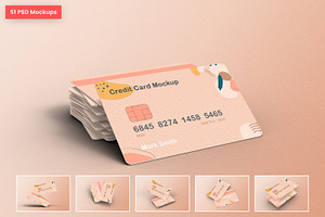 Credit Card Mockups Set | 51 PSD