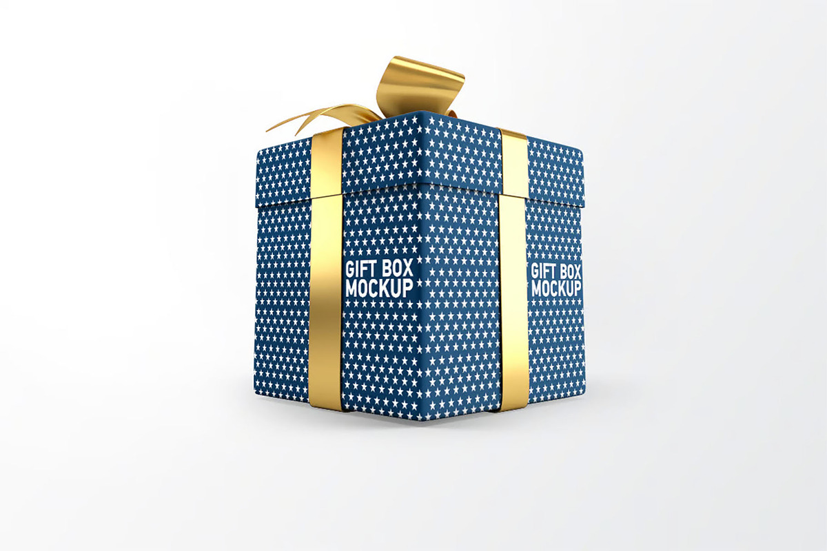 Gift Box Mock-Up, a Packaging Mockup by DesignRushMarket (Photo 3 of 5)