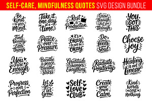 20 Self-Care & Mindfulness Quotes, an Object Graphic by himelgfx