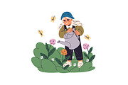 Happy, cute children farmers set, a Person Illustration by PaperTrident (Thumbnail 9 of 9)