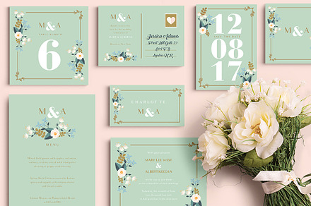 Chic Pear Wedding Set, an Invitation Template by Werlang Paper