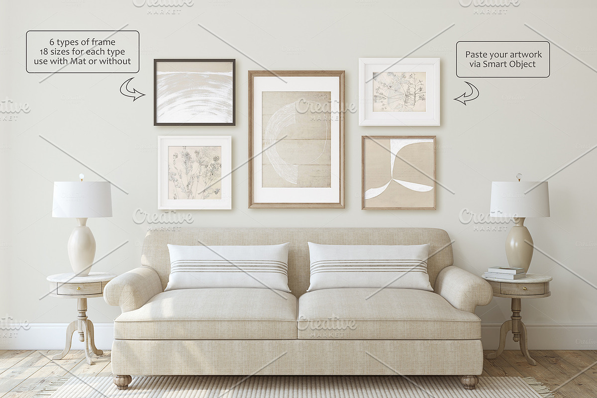 NEUTRAL INTERIORS Wall&Frame Mockups, a Poster Template by MyHomeMockups (Photo 4 of 10)