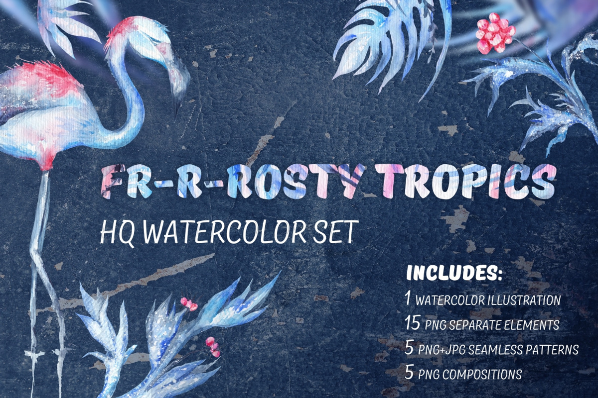Frosty Tropics - HQ watercolor set, an Illustration by kisikoida (Photo 1 of 6)