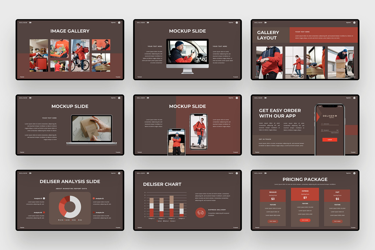 Delivery Service Google Slides, a Presentation Template by BeadyLab (Photo 5 of 6)