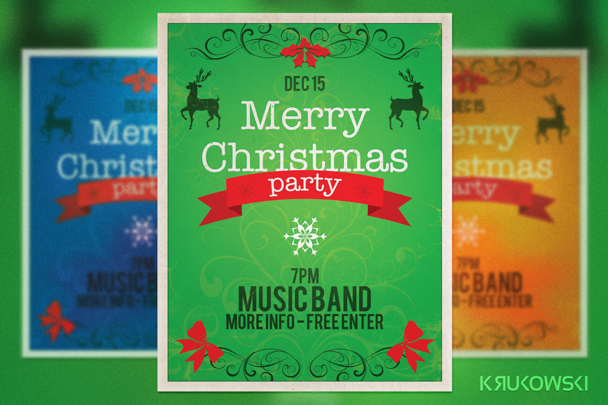 Vintage Christmas Flyer, a Flyer Template by Krukowski Graphics (Photo 1 of 3)