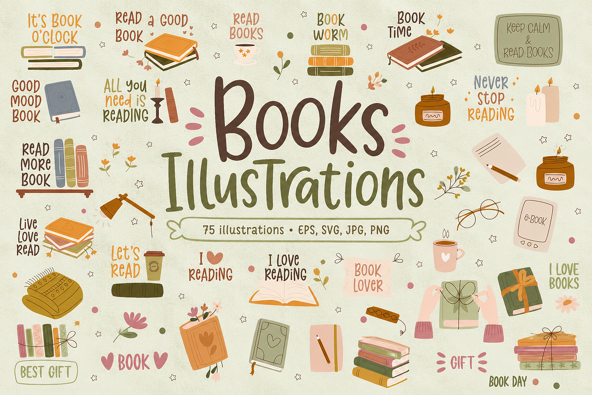 Books & Reading Illustrations, an Education Illustration by Anna Studio (Photo 1 of 12)