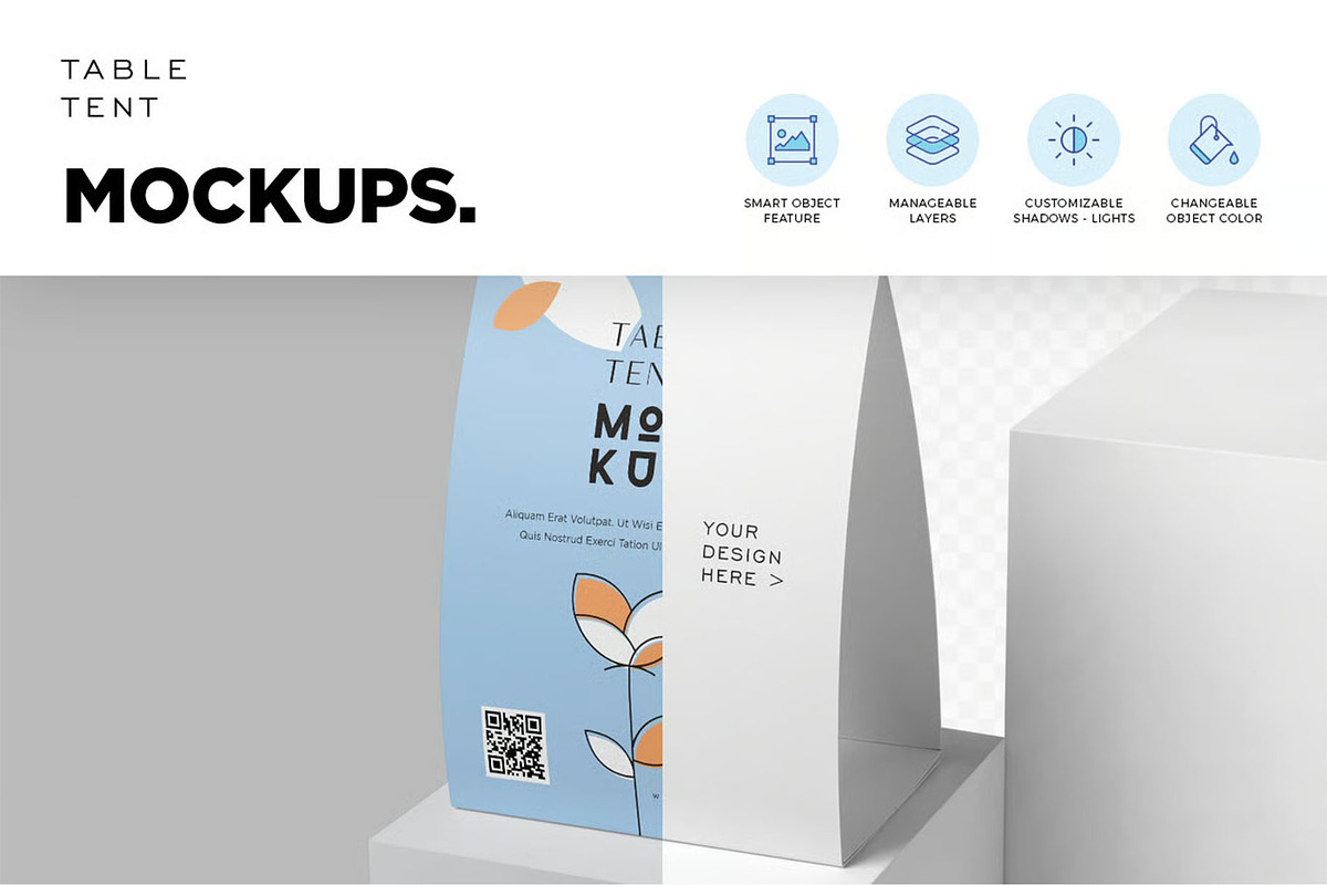 Realistic Luxury Table Tent Mockup, an Advertising Mockup by megostudi0 (Photo 3 of 6)