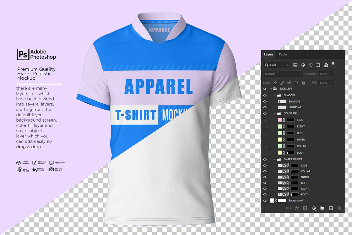 T-Shirt Jersey Short Mockup, a Shirt Mockup by Nanggroe Scripting (Photo 3 of 9)