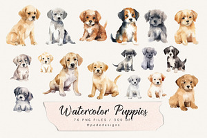 Watercolor Puppies