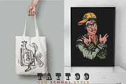 Hip hop old school tattoo, a Background Graphic by intueri (Thumbnail 7 of 7)