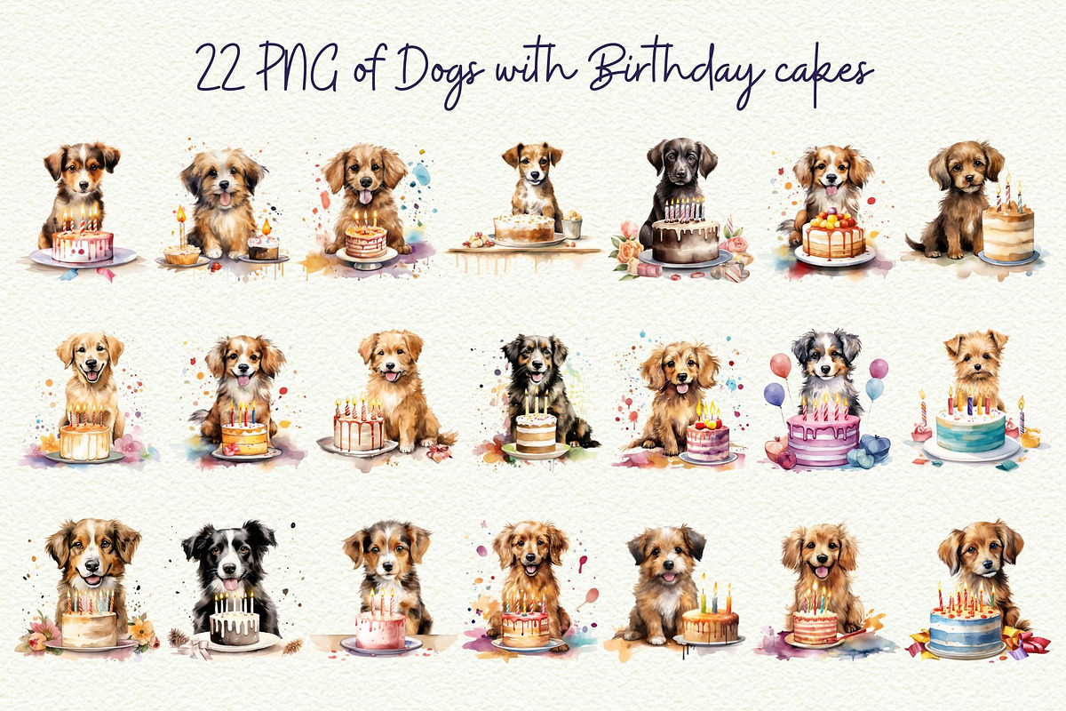 Pawfect Birthday Dog Breeds Clipart, an Object Graphic by Anna Design Studio (Photo 3 of 10)