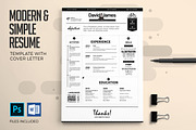Resume & Cover Letter Template Set, a Resume Template by ZippyPixels (Thumbnail 1 of 6)
