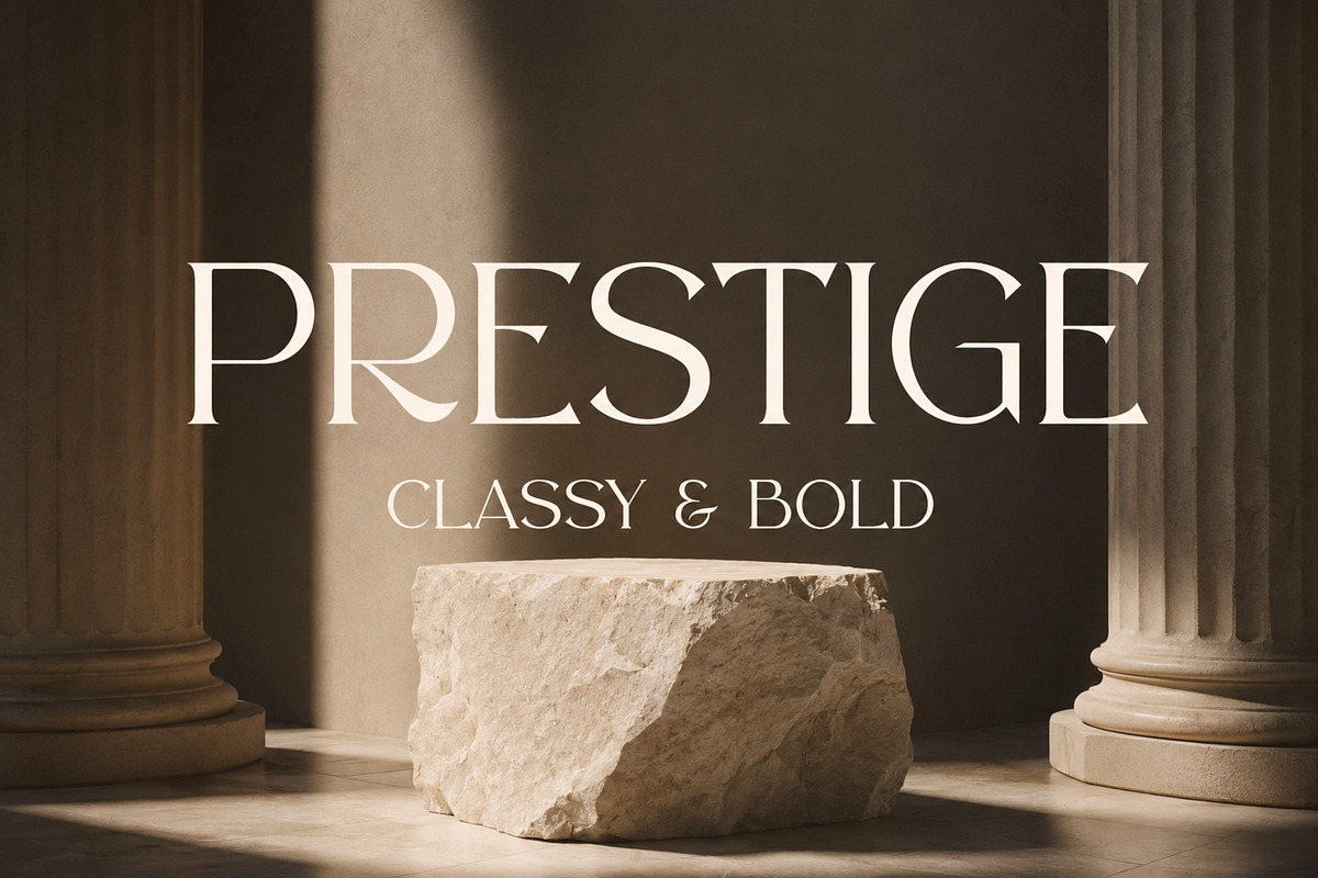 Prestige - Classy Serif Typeface, a Serif Font by HipFonts (Photo 1 of 8)