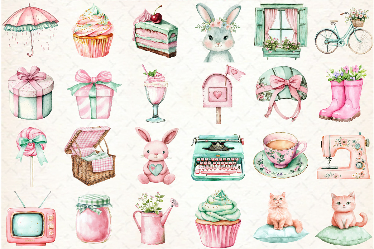 Watercolor Pastel Garden Clipart, a Graphic by Libby Wishes (Photo 3 of 7)