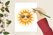 Happy Summer Clipart, an Illustration by RobertsArt (Thumbnail 3 of 7)