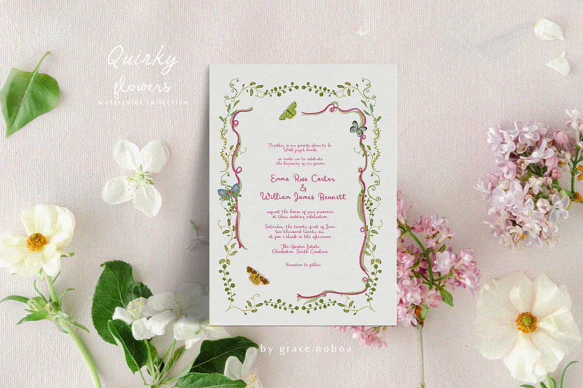 Hand-drawn quirky whimsy flowers, a Decorative Illustration by Grace Noboa Illustrations (Photo 8 of 12)