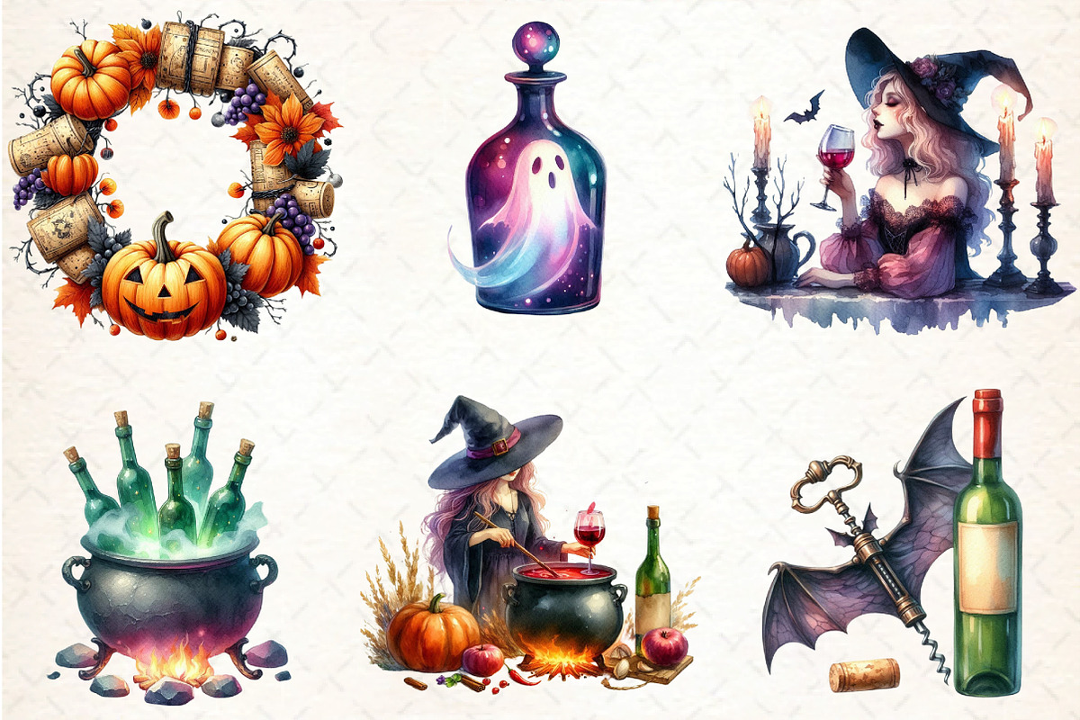 Halloween Wine Tasting Clipart, an Illustration by DreamCafeArt (Photo 4 of 5)