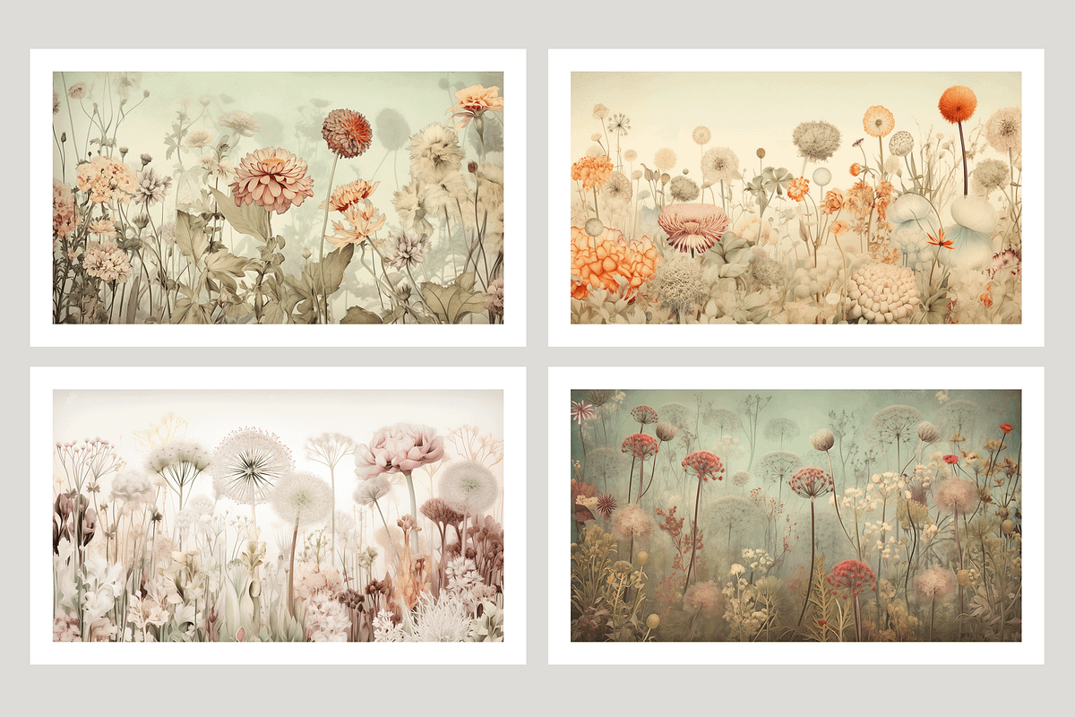 Zewe Collection · Retro Flowerscapes, a Decorative Illustration by milatovar (Photo 2 of 16)