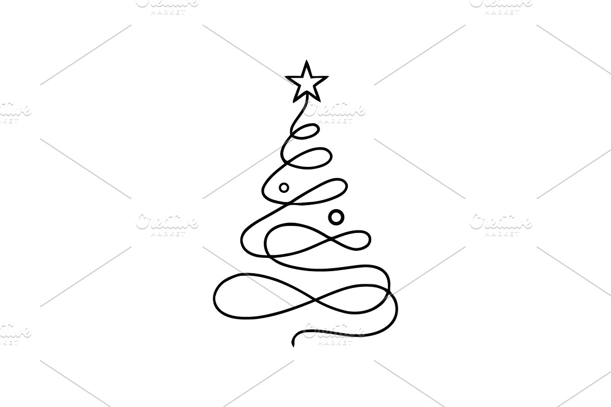 Fluid Loop Line Christmas Tree, a Branding & Logo Template by Vectorium Studio (Photo 1 of 2)
