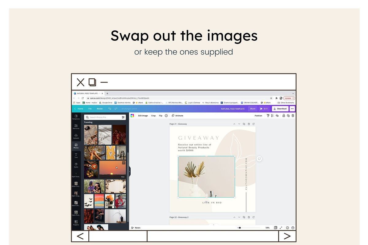 Natural Beauty Instagram Feed Canva, a Social Media Template by Cultive Creative (Photo 7 of 13)